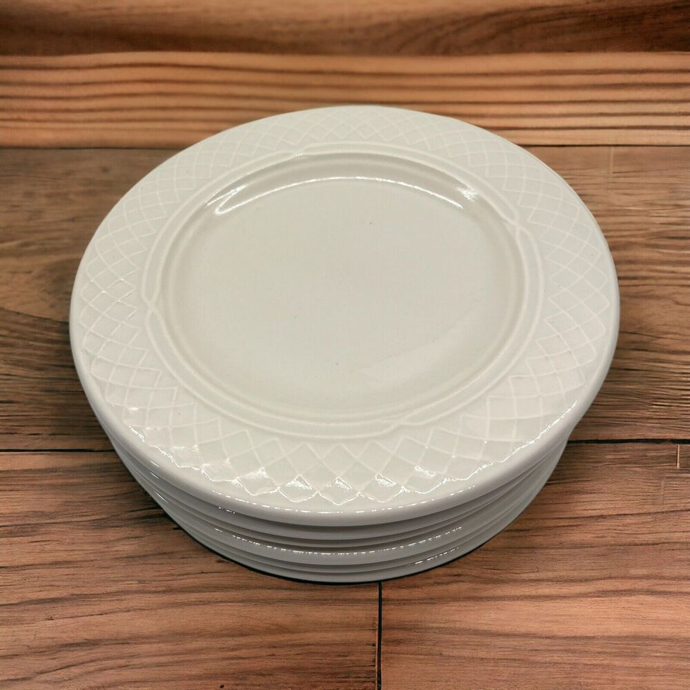 6x Homer Laughlin China GOTHIC White 6.25" Small Plates